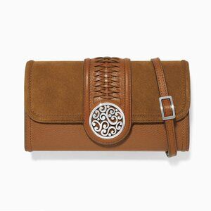 Brighton Cadiz Leather & Suede Crossbody Wallet